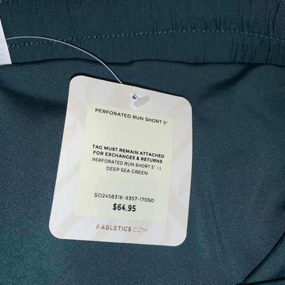 NWT PERFORATED RUN SHORT 5” Deep SeaGreen - Picture 3 of 4